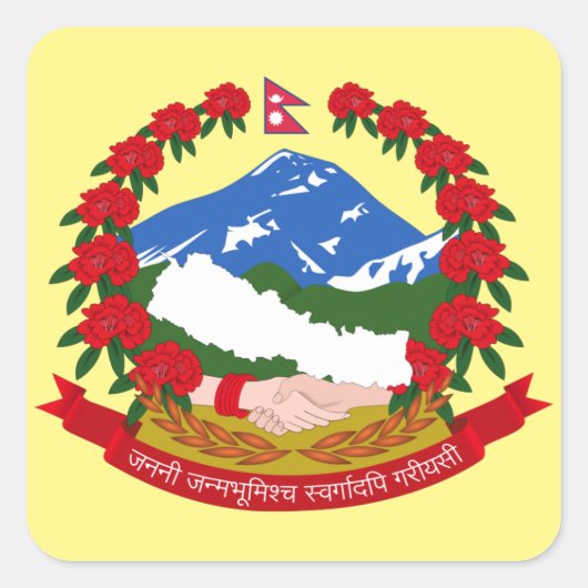 Embleem van Nepalese Sticker op het plein (Voorkant)
