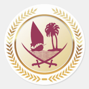 Embleem van Qatar Ronde Sticker