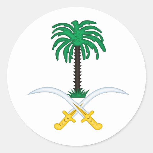 Embleem van Saudi-Arabië Ronde Sticker (Voorkant)