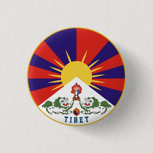 Embleem van Tibet Ronde Button 3,2 Cm (Voorkant)