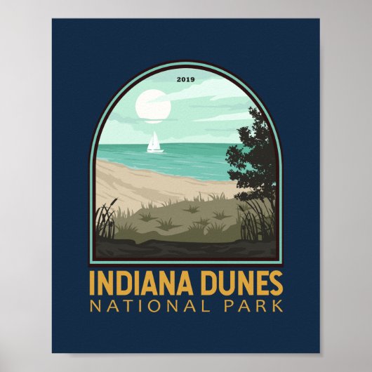  Emblem in het Nationaal Park Indiana Dunes Poster (Voorkant)
