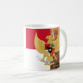 Emblem of Indonesia - Garuda Pancasila Batik Flag Koffiemok (Voorkant rechts)