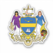 Emblem of Philadelphia, Pennsylvania Vinyl Sticker (Voorkant)
