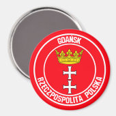 Emblem van de Gdańsk-ronde Magneet (Voorkant / Achterkant)