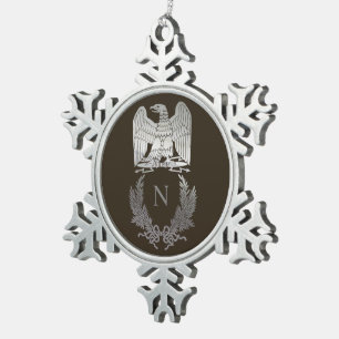 Emblem van Napoleon Bonaparte Tin Sneeuwvlok Ornament