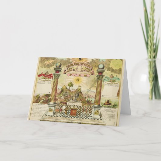 Emblematische Grafiek en Masonische Geschiedenis v Kaart (Voorkant)