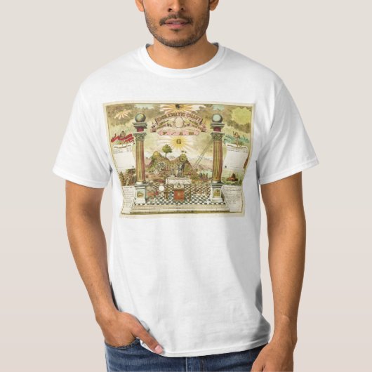 Emblematische Grafiek en Masonische Geschiedenis v T-shirt (Voorkant)