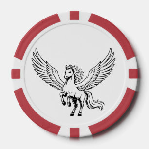 emblème de cheval de pégase ailé sur jeton de poke