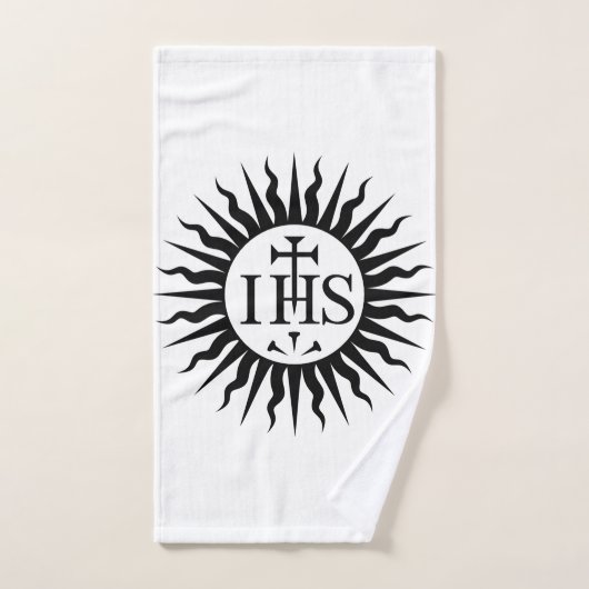 Emblème de la Compagnie de Jésus Monogramme (Serviette à main)