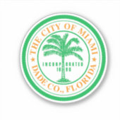 Emblème de Miami, Florida Vinyl Sticker (Devant)