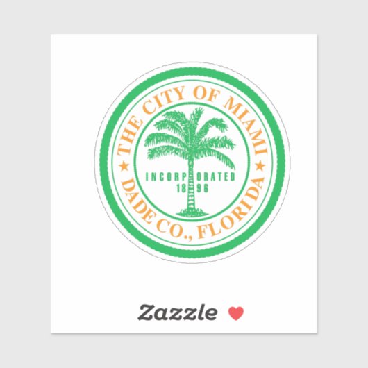 Emblème de Miami, Florida Vinyl Sticker (Feuille)