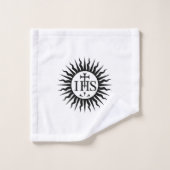 Emblème du monogramme de la Compagnie de Jésus (Gant de toilette)