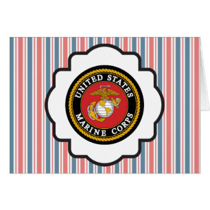 Emblème d'usmc avec les rayures rouges, blanches