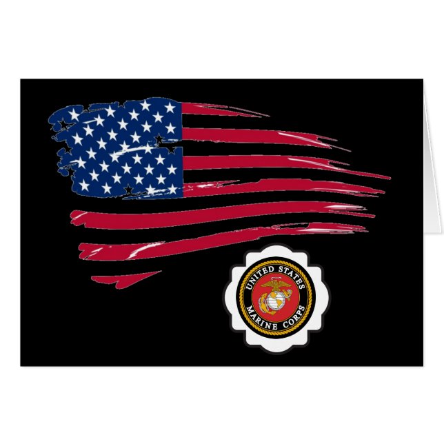 Emblème USMC et drapeau américain (Devant horizontal)