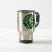 Emblème Vert Personnalisé Logo Café Boutique Mug (Devant droit)