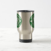 Emblème Vert Personnalisé Logo Café Boutique Mug (Centre)