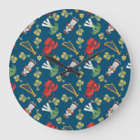 Emblèmes gallois amusants sur une horloge bleue ro