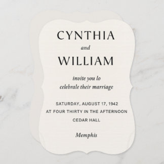 Embossed Cutout - Wedding Invitation Kaart