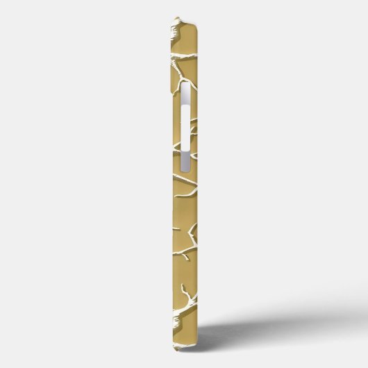 Embossed Khaki Branch iPhone Case Design (Achterkant / Links)