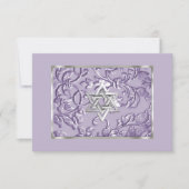 Embossed Look Damask Lavender et Star RSVP (Devant)