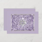 Embossed Look Damask Lavender et Star RSVP (Devant / Derrière)
