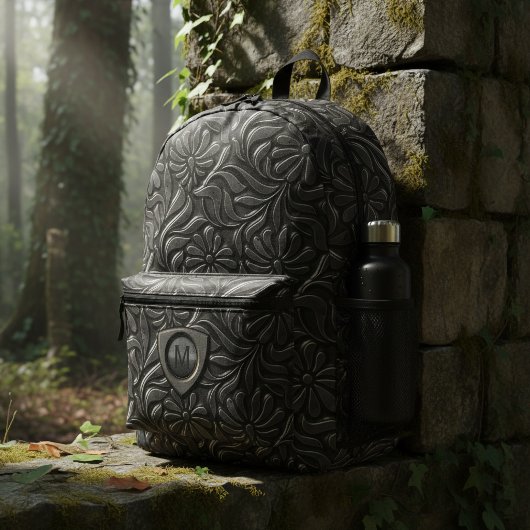 Embossed Metal Shield Monogram ID139 Bedrukte Rugzak