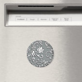Embossed Metallic Damask Silver Magneet (Insitu (Vaatwasser))