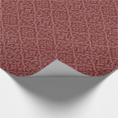 Embossed Red Glitter Damask Cadeaupapier (Hoek)