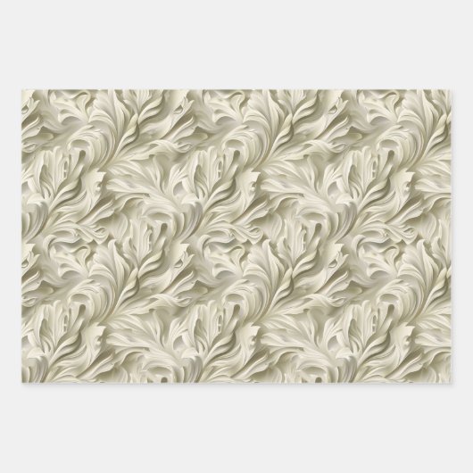 Embossed Shades of Off White Inpakpapier Vel (Voorkant)