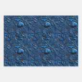 Embossed Shades of Royal Blue Inpakpapier Vel (Voorkant 3)