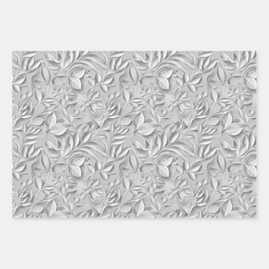 Embossed Shades of Silver Gray Inpakpapier Vel (Voorkant 2)