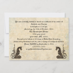 Embossés Look Dragons Goth Wedding Invitations