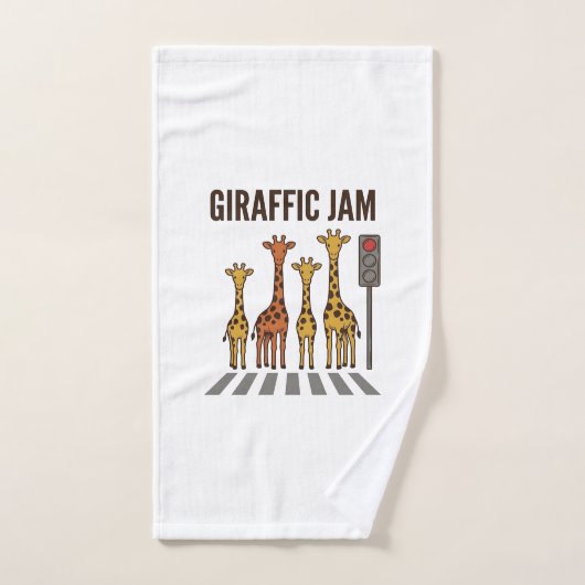 Embouteillage giraffic Drôle de girafe traversant (Serviette à main)