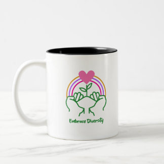 Embrace Diversity Tweekleurige Koffiemok