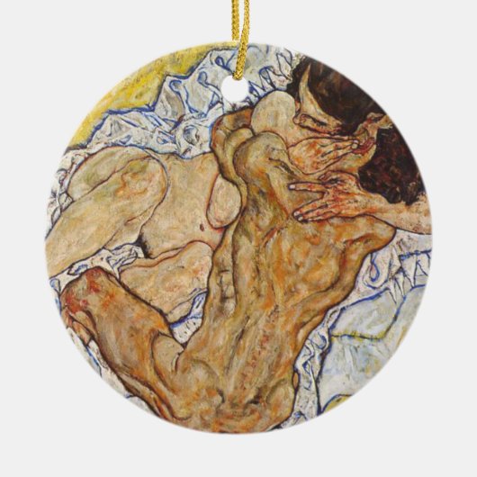 Embrace Egon Schiele Keramisch Ornament (Voorkant)