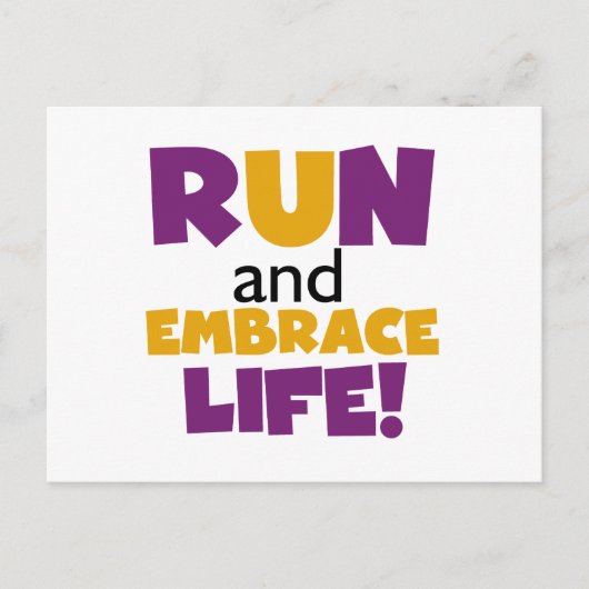 Embrace Life Paars Yellow Briefkaart (Voorkant)