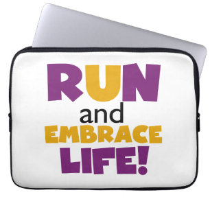 Embrace Life Paars Yellow Laptop Sleeve