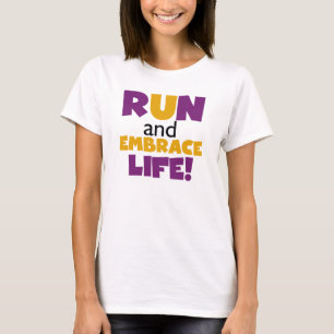 Embrace Life Paars Yellow T-shirt