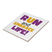 Embrace Life Paars Yellow Tegeltje (Zijkant)