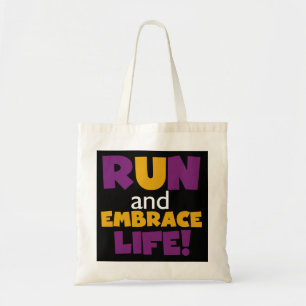Embrace Life Paars Yellow Tote Bag