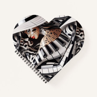 "Embrace mélodique - Carnet en forme de coeur pour