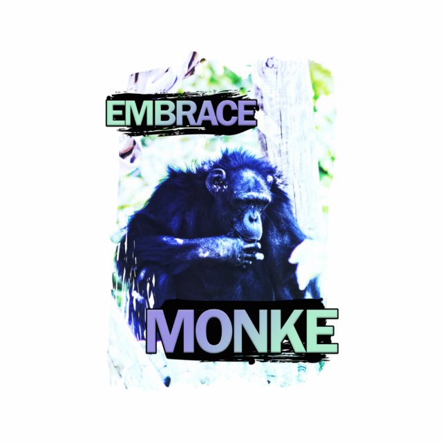 Embrace Monke Staand Fotobeeldje (Voorkant)