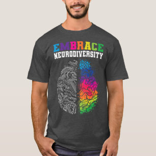 Embrace Neurodiversity Autisme ADHD ASD Rainbow Br T-shirt
