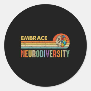 Embrace Neurodiversity Autisme Awareness Neurodive Ronde Sticker