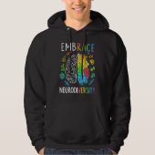 Embrace Neurodiversity Brain Autism Awareness Puzz Hoodie (Voorkant)