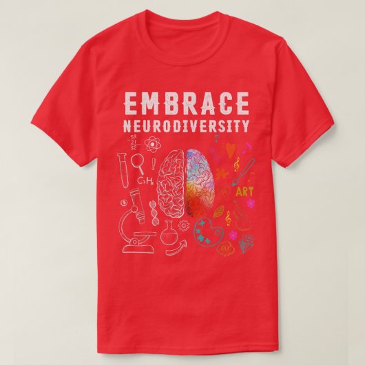 Embrace Neurodiversity Brain Embrace ADHD Autisme T-shirt (Design voorkant)