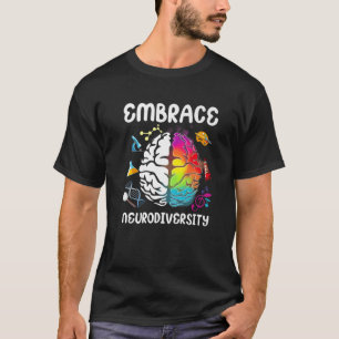 Embrace Neurodiversity Colorful Brain Autisme T-shirt