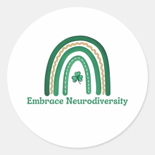 Embrace Neurodiversity Round Sticker (Voorkant)
