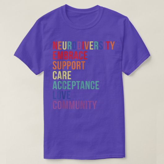 Embrace Support Neurodiversity Brain ADHD Autism A T-shirt (Design voorkant)
