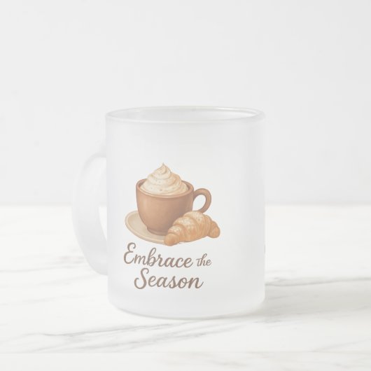 Embrace This Season Frosted Mug – Cozy Cocoa Café  (Devant gauche)